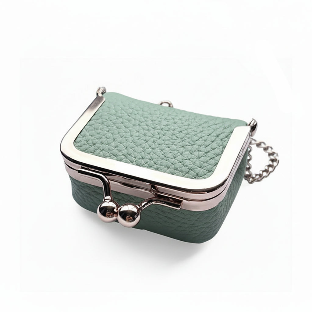 Compact Genuine Leather Jewelry Box With Gold Clasp For Travel | Temsk