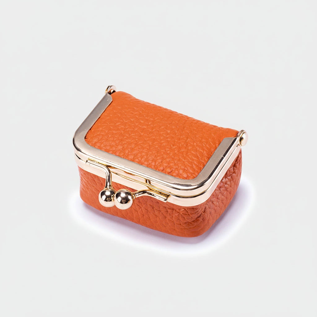 Compact Genuine Leather Jewelry Box With Gold Clasp For Travel | Temsk