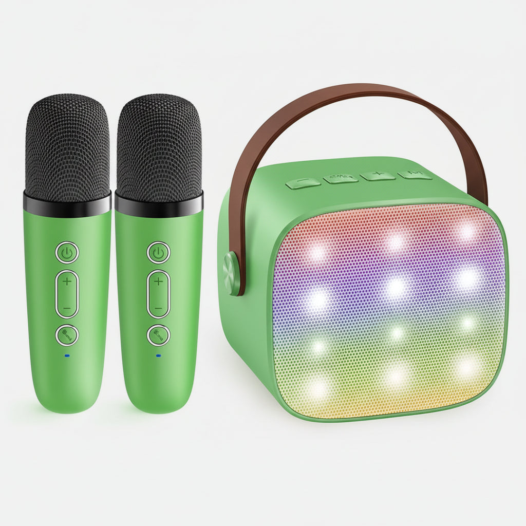 Karaoke System With Bluetooth Portable Speaker And Wireless Microphones | Temsk