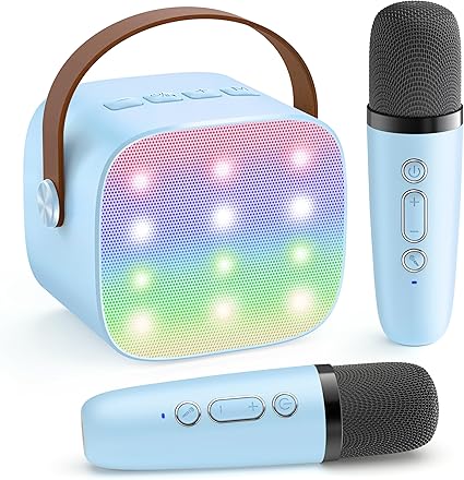 Karaoke System With Bluetooth Portable Speaker And Wireless Microphones | Temsk