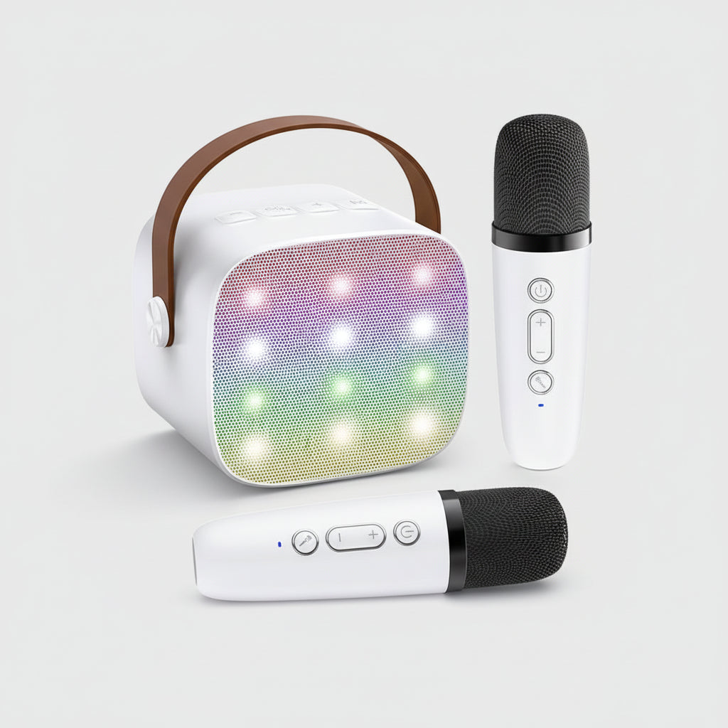 Karaoke System With Bluetooth Portable Speaker And Wireless Microphones | Temsk