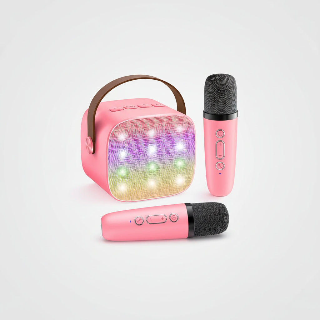 Karaoke System With Bluetooth Portable Speaker And Wireless Microphones | Temsk