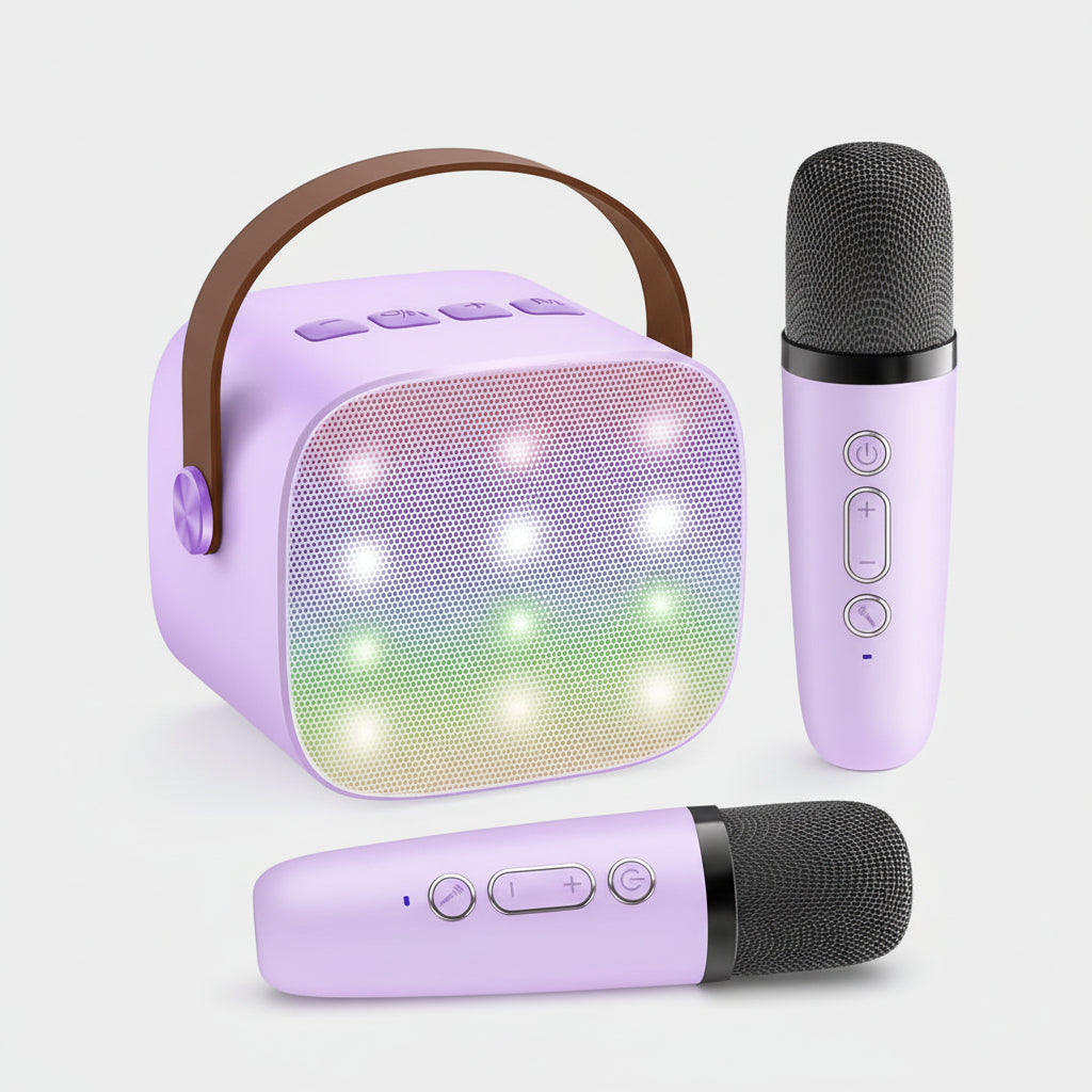 Karaoke System With Bluetooth Portable Speaker And Wireless Microphones | Temsk