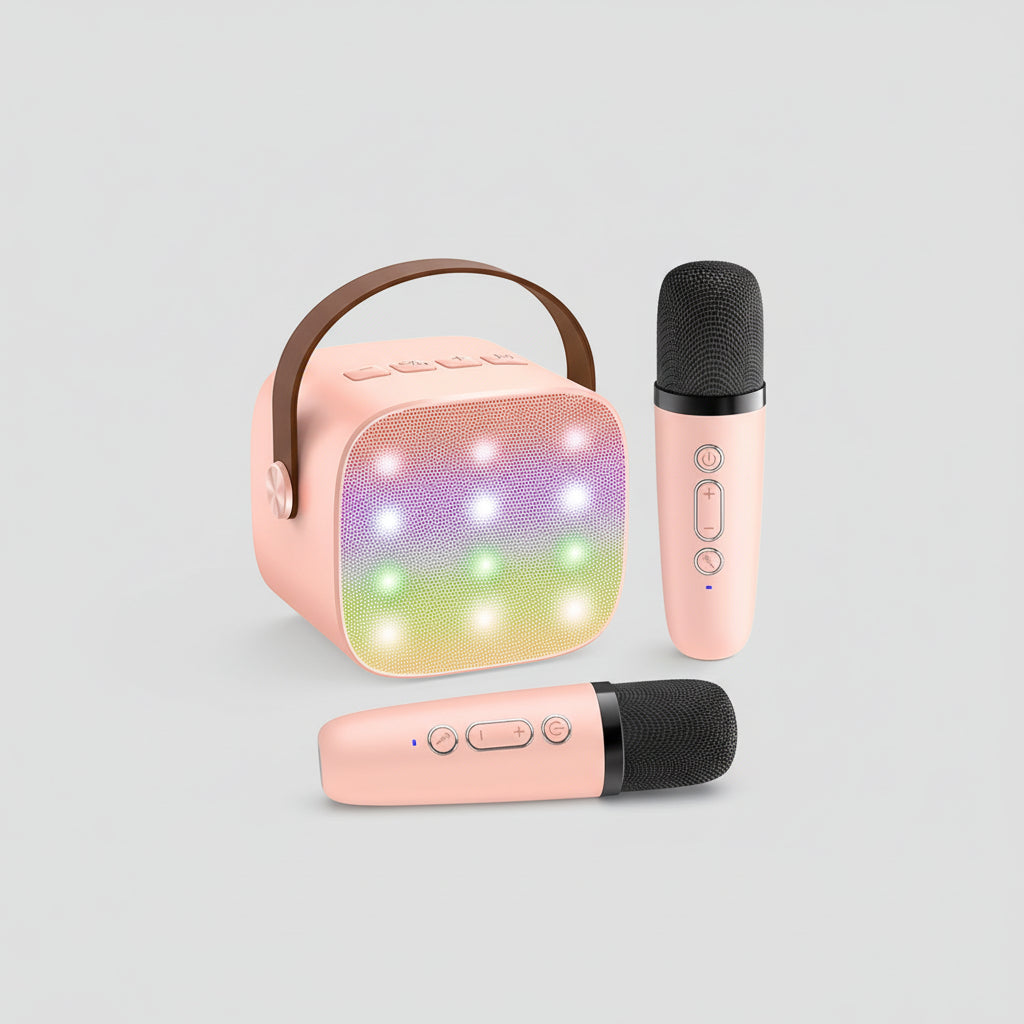 Karaoke System With Bluetooth Portable Speaker And Wireless Microphones | Temsk