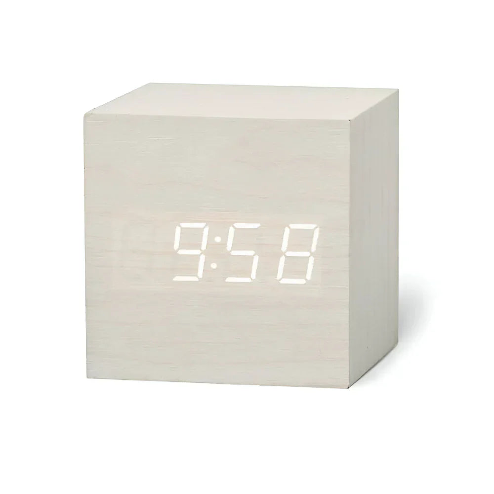 LED Cube Display Alarm Clock With Time Date Temperature | Temsk