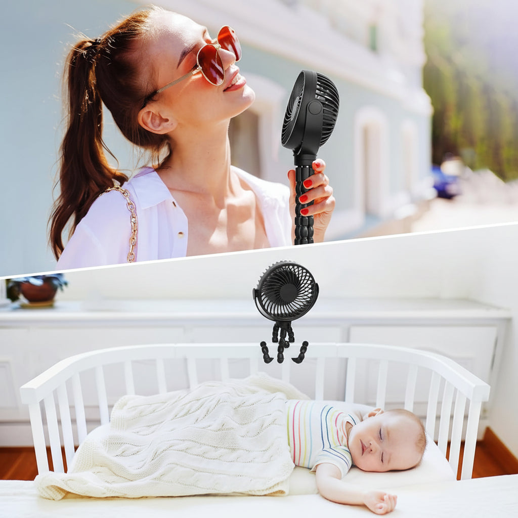 Battery Operated Clip On Stroller Fan For Portable Cooling | Temsk