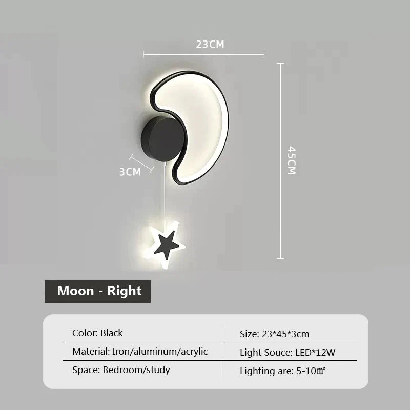 LunaCrest Moon And Cloud Wall Lamp For Bedroom Decor | Temsk