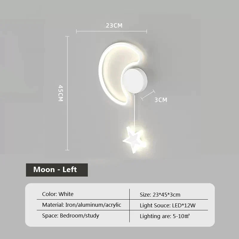 LunaCrest Moon And Cloud Wall Lamp For Bedroom Decor | Temsk