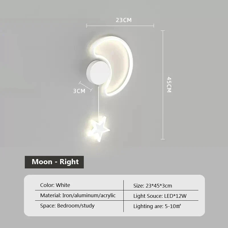 LunaCrest Moon And Cloud Wall Lamp For Bedroom Decor | Temsk