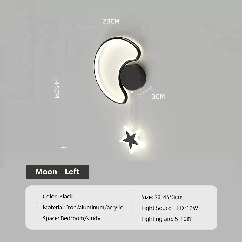 LunaCrest Moon And Cloud Wall Lamp For Bedroom Decor | Temsk