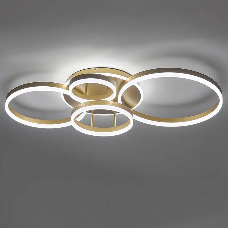 Modern Multi-Ring LED Ceiling Fixture In Metal, 24-Inch Diameter | Temsk