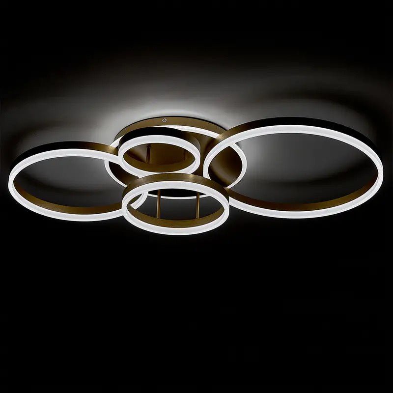 Modern Multi-Ring LED Ceiling Fixture In Metal, 24-Inch Diameter | Temsk