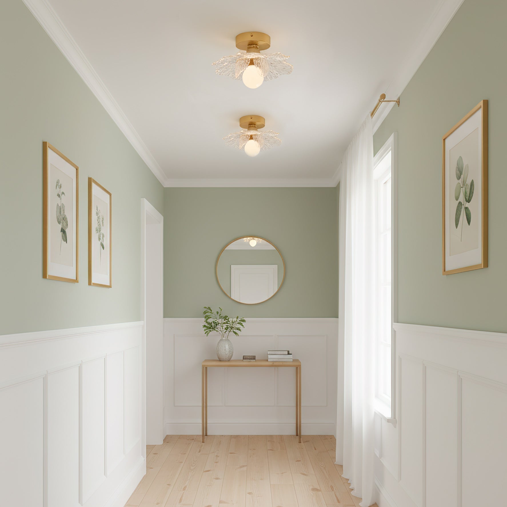 Blossom Resin and Brass Ceiling Light for Bedroom and Hallway | Temsk
