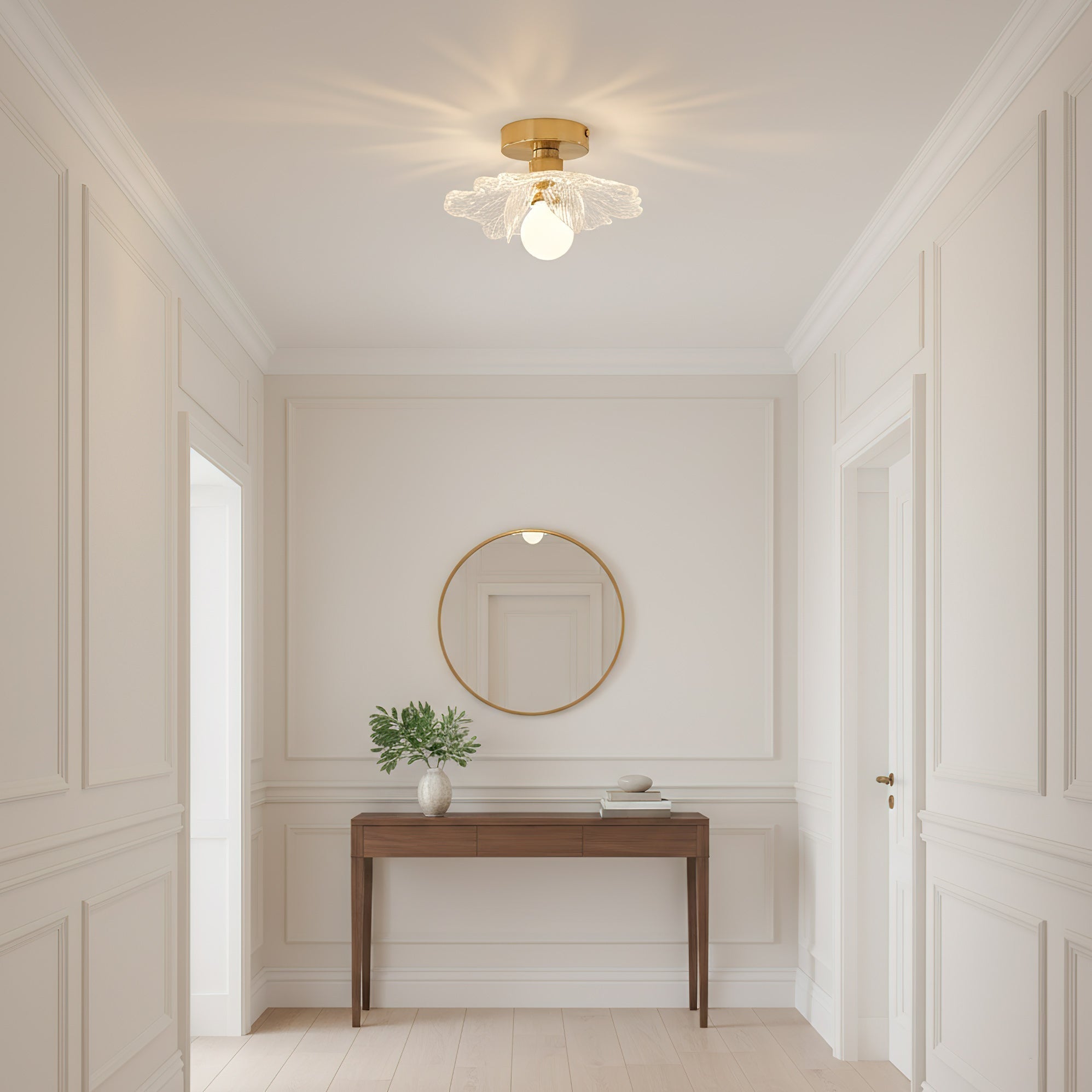 Blossom Resin and Brass Ceiling Light for Bedroom and Hallway | Temsk