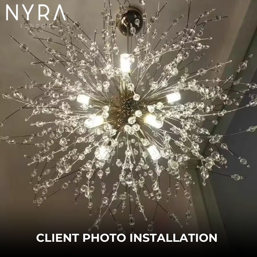 Dandelion Inspired Modern Pendant Light In Iron And Acrylic | Temsk