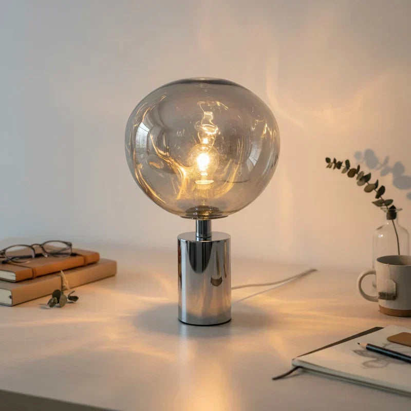 Melted Acrylic Table Lamp With Sculptural Molten Style Shade | Temsk
