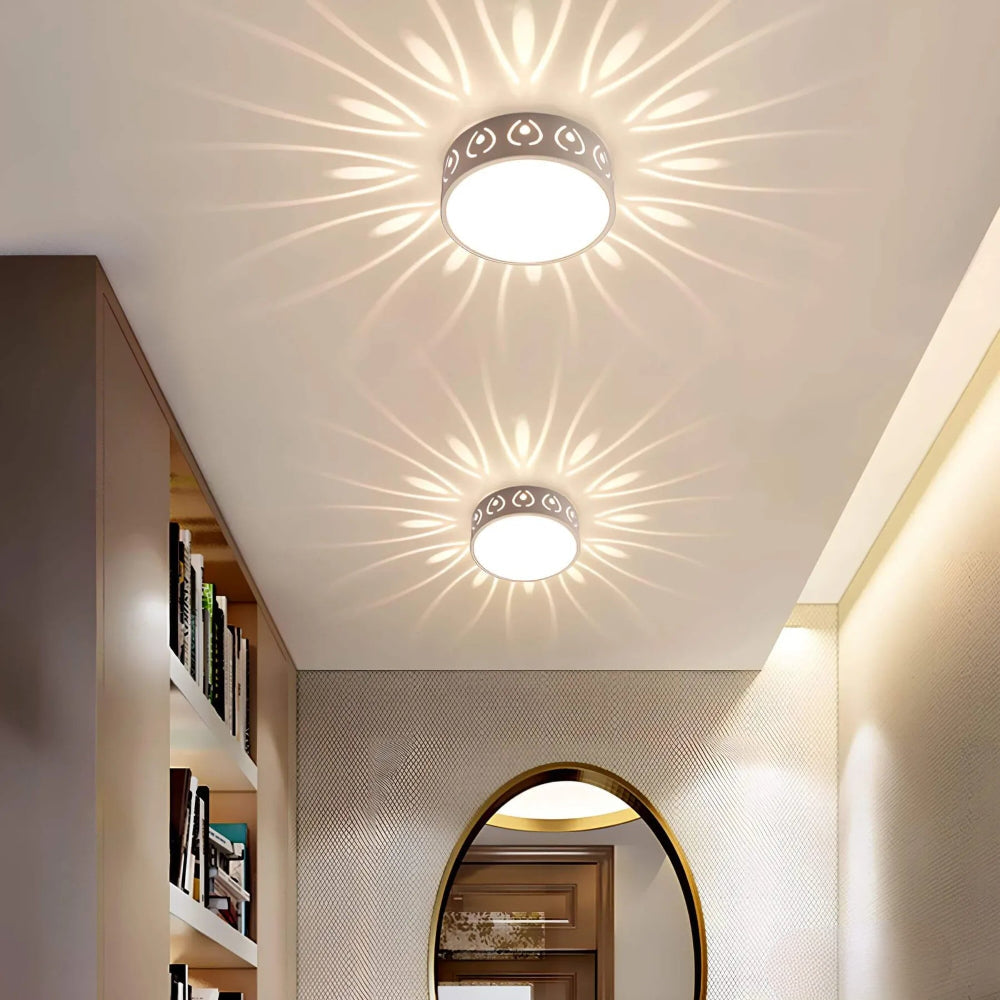 LED-Deckenleuchte mit klaren Kristallakzenten für Flure | Temsk