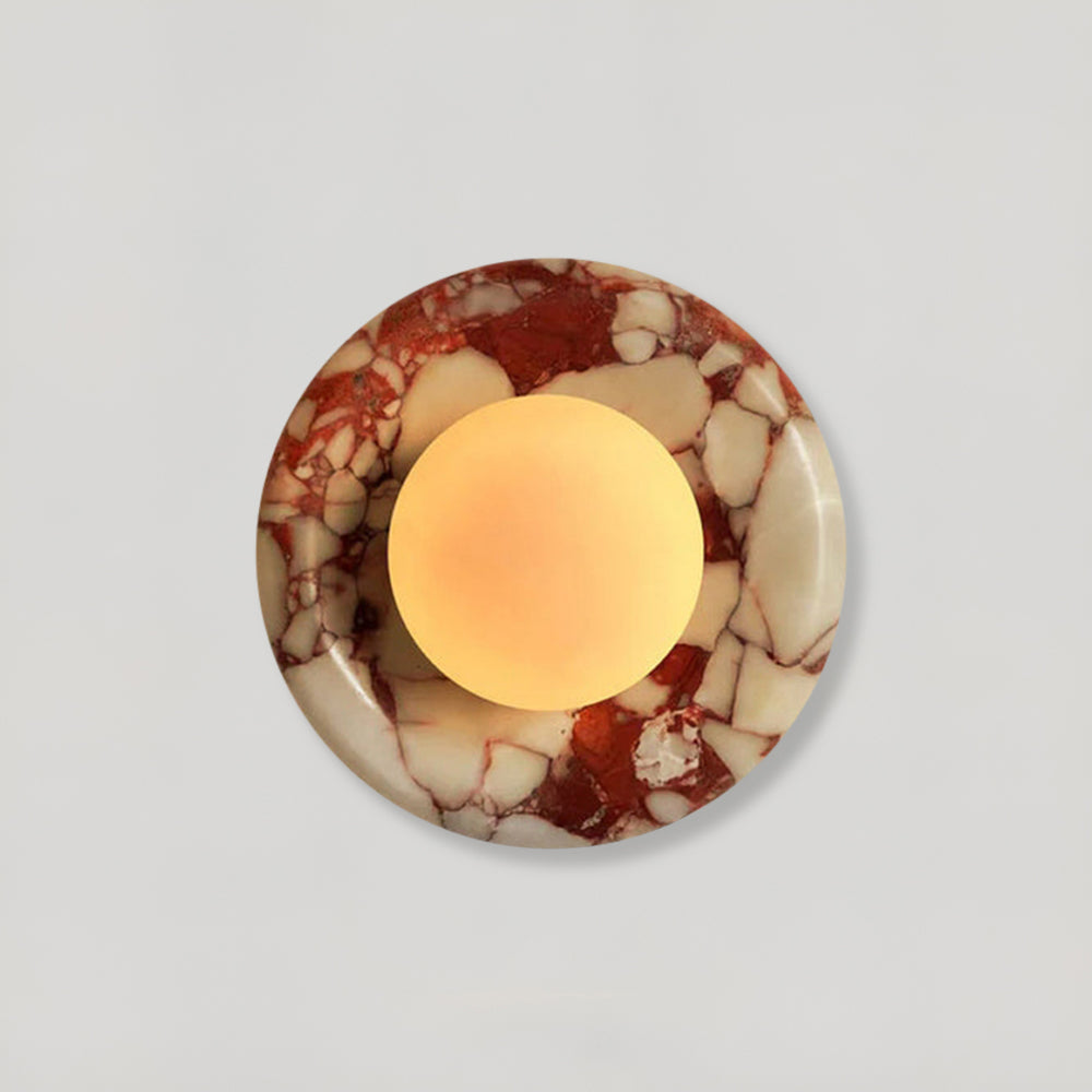Elara Round Marble Wall Light With Soft Frosted Glow For Any Room | Temsk