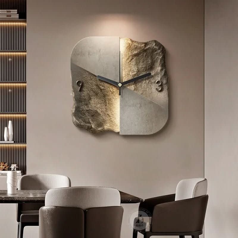 TerraLume Modern Sandstone Wall Clock With 3D Relief And Silent Quartz | Temsk