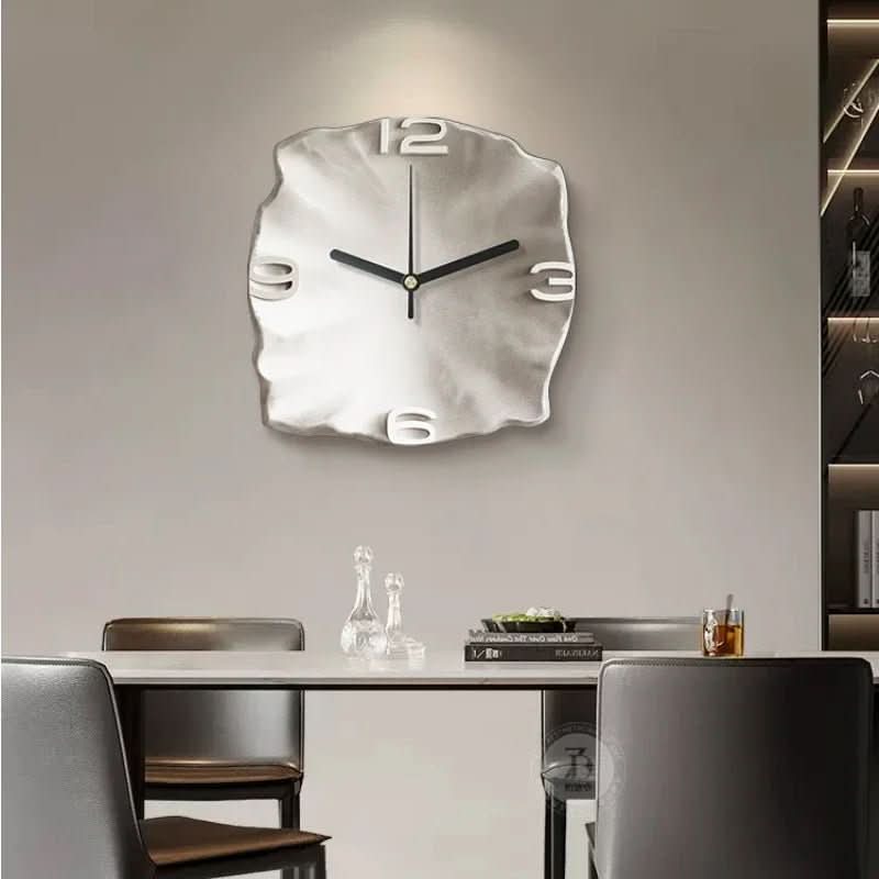 TerraLume Modern Sandstone Wall Clock With 3D Relief And Silent Quartz | Temsk