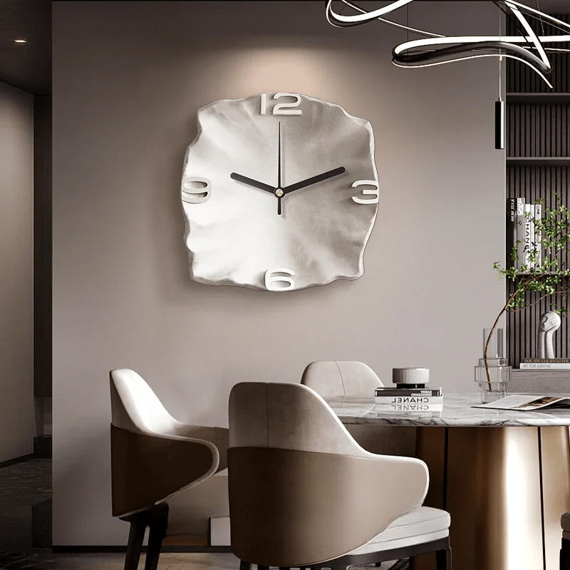 TerraLume Modern Sandstone Wall Clock With 3D Relief And Silent Quartz | Temsk