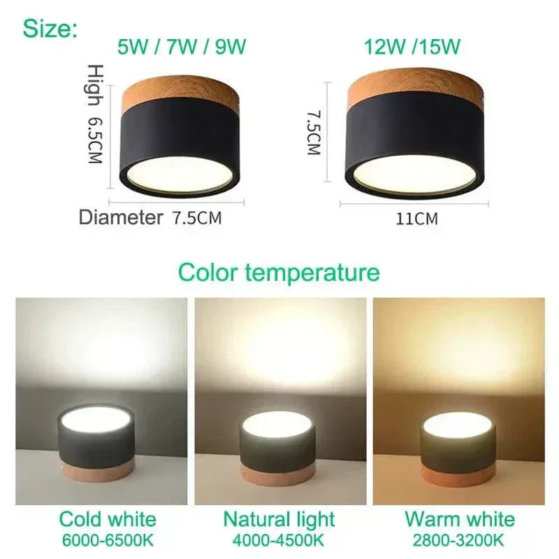 AeroNest Modern Dimmable LED Ceiling Light With Wood Design | Temsk