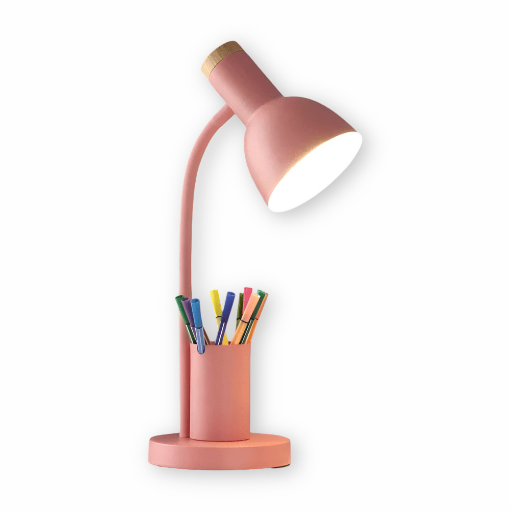 Lampe de bureau LED moderne LumaNest avec porte-stylo pour bureau et maison | Temsk