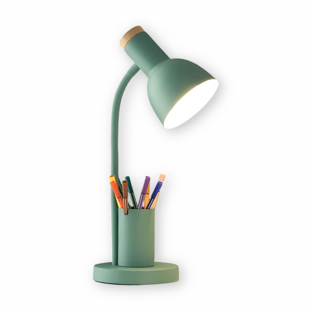 Lampe de bureau LED moderne LumaNest avec porte-stylo pour bureau et maison | Temsk