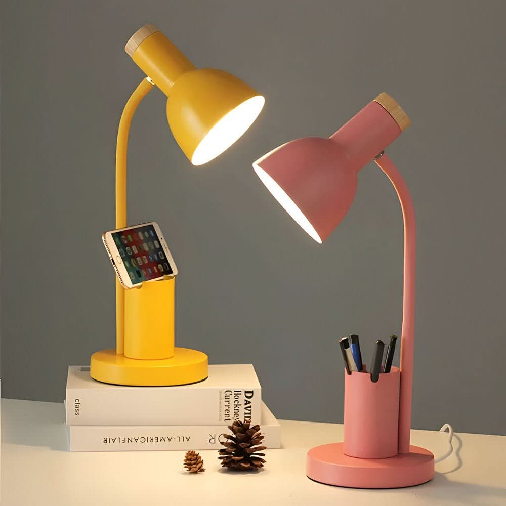 Lampe de bureau LED moderne LumaNest avec porte-stylo pour bureau et maison | Temsk