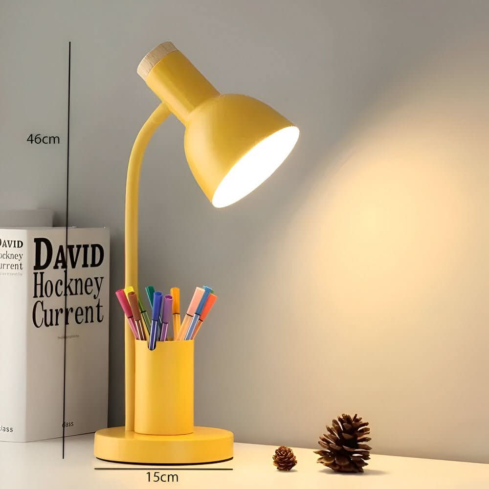 Lampe de bureau LED moderne LumaNest avec porte-stylo pour bureau et maison | Temsk