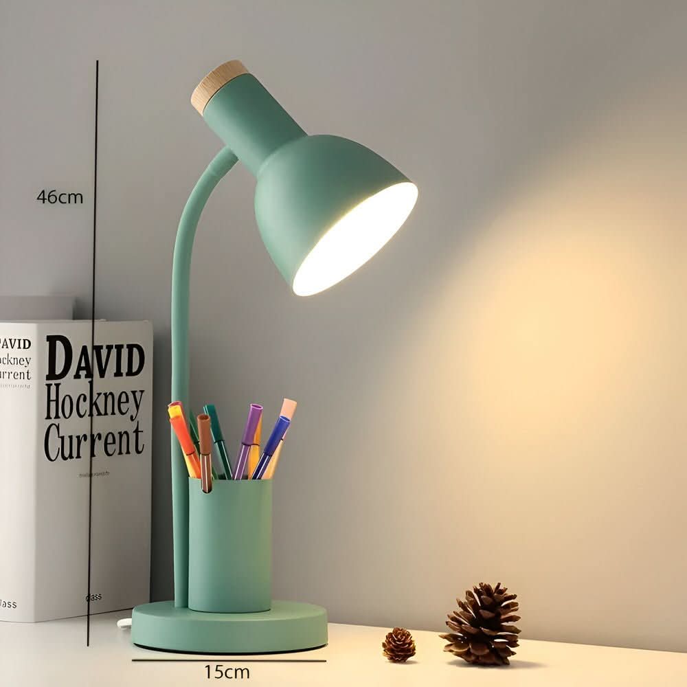 Lampe de bureau LED moderne LumaNest avec porte-stylo pour bureau et maison | Temsk