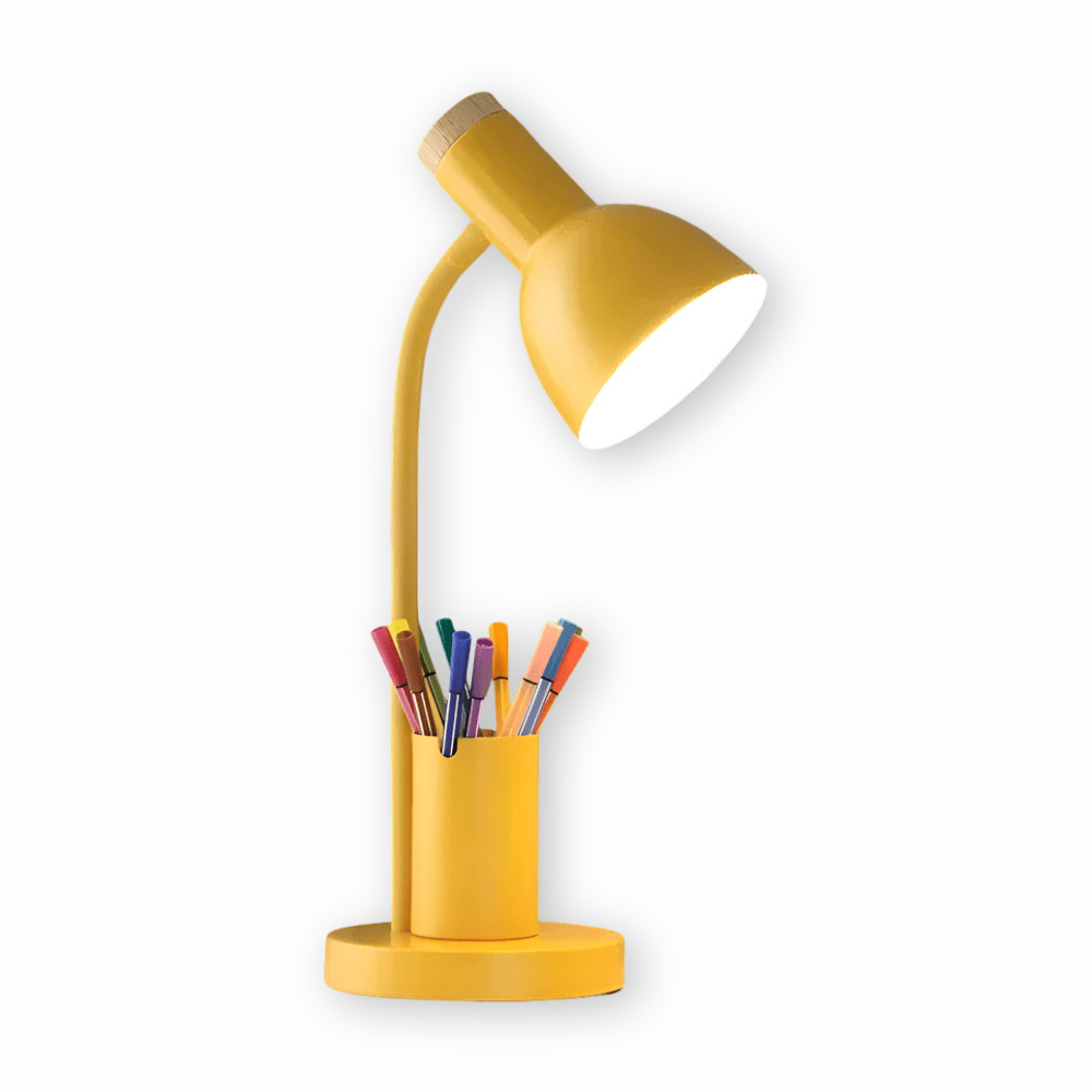 Lampe de bureau LED moderne LumaNest avec porte-stylo pour bureau et maison | Temsk