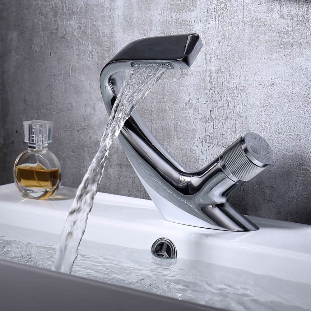 CascadeLux Basin Tap Modern Brass Waterfall Basin Tap For Luxurious Bathroom Design | Temsk