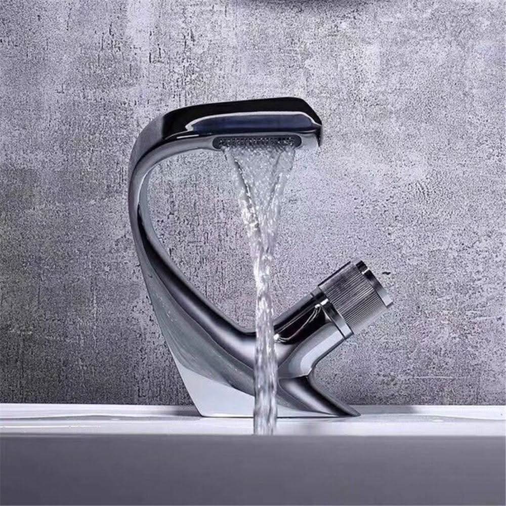 CascadeLux Basin Tap Modern Brass Waterfall Basin Tap For Luxurious Bathroom Design | Temsk