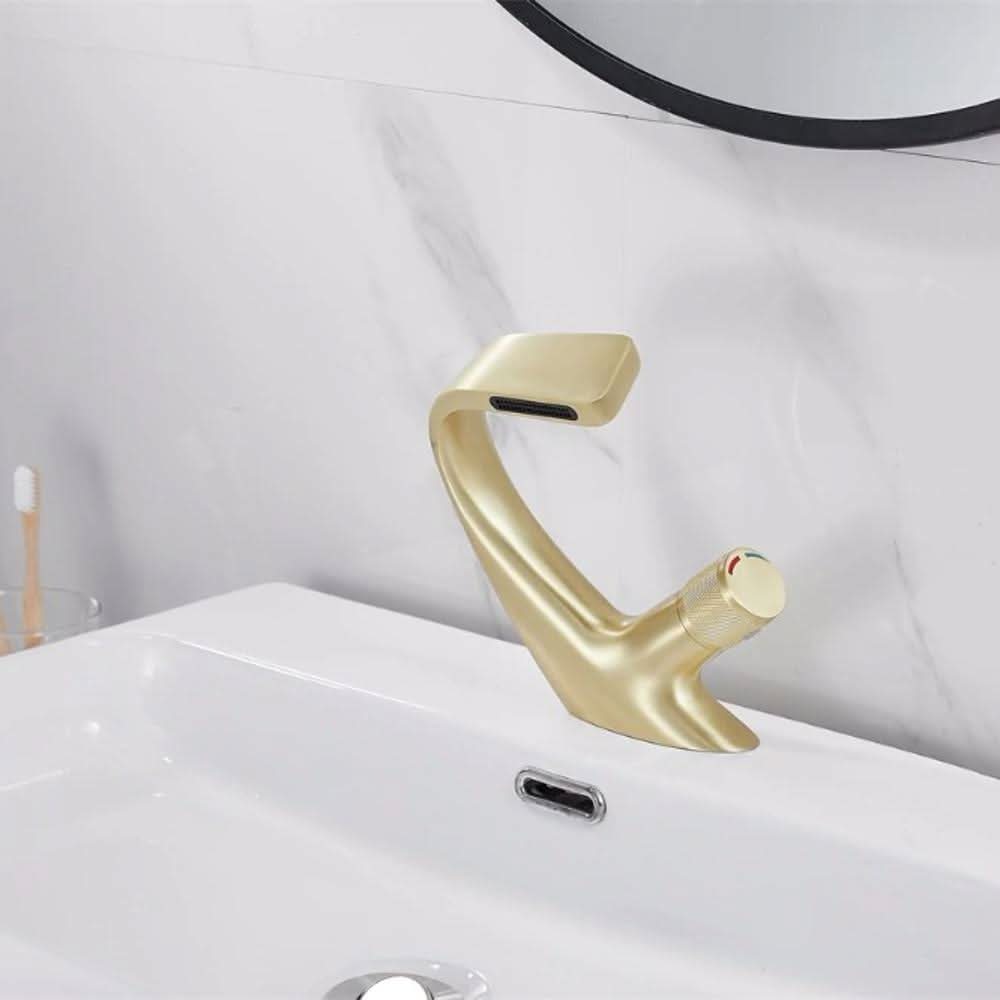 CascadeLux Basin Tap Modern Brass Waterfall Basin Tap For Luxurious Bathroom Design | Temsk