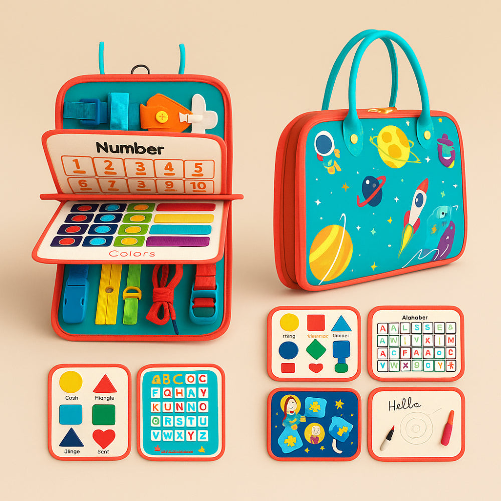 Montessori Sensory Activity Board Travel Case For Toddlers | Temsk
