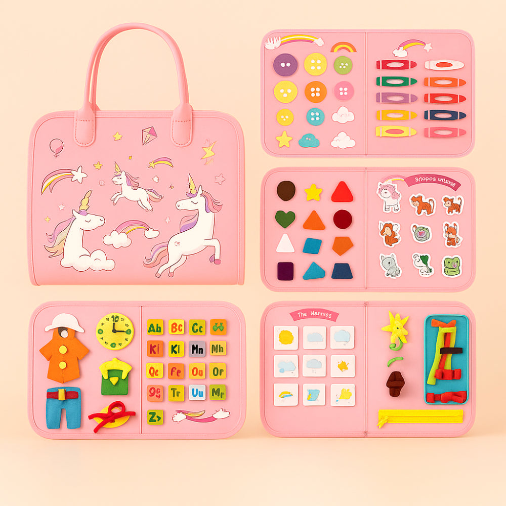 Montessori Sensory Activity Board Travel Case For Toddlers | Temsk