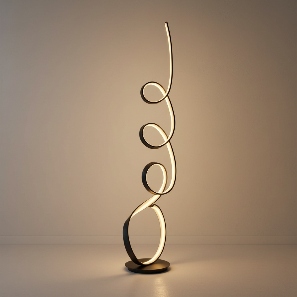 AeroFlow Modern Sculptural Matte Metal Living Room Light Fixture | Temsk