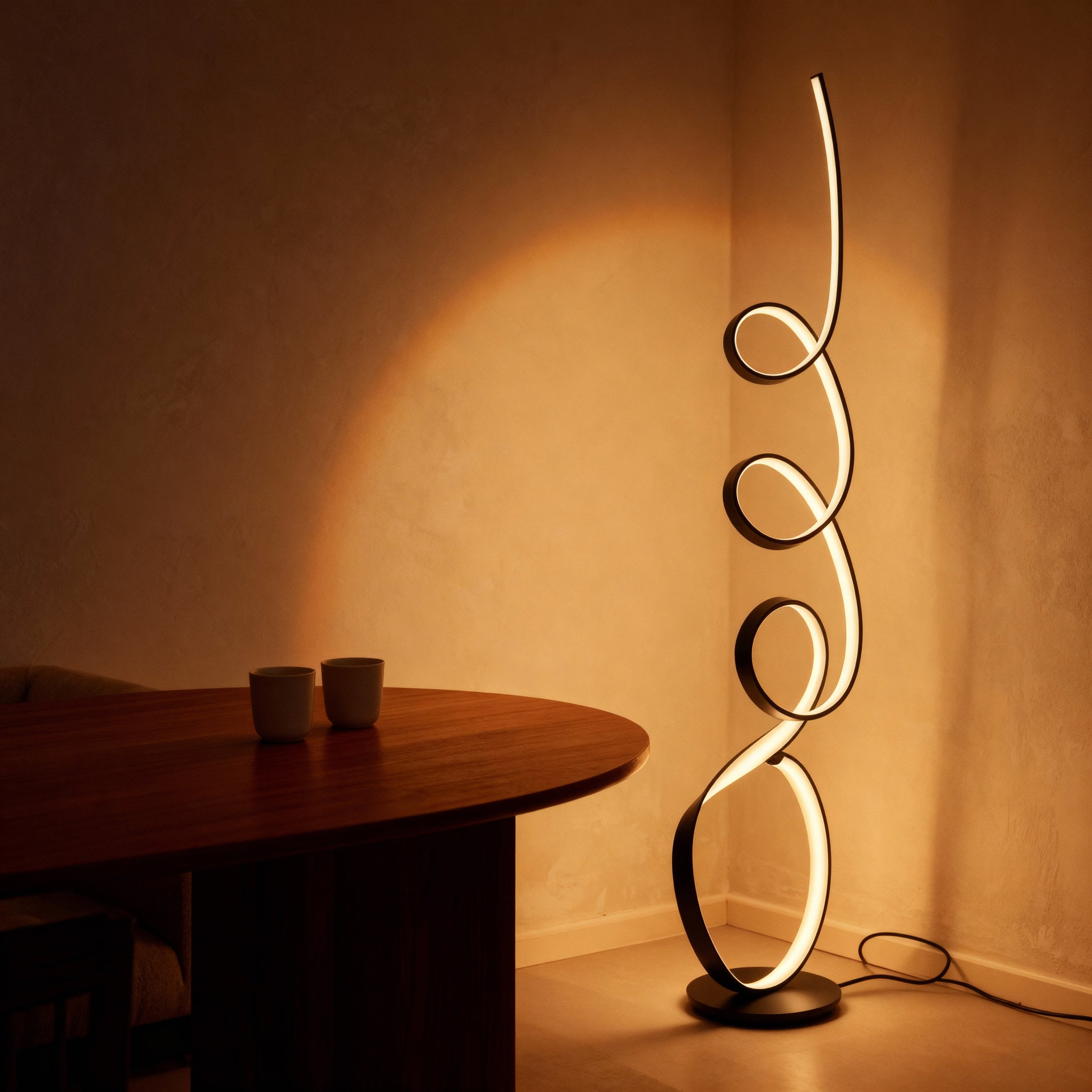 AeroFlow Modern Sculptural Matte Metal Living Room Light Fixture | Temsk