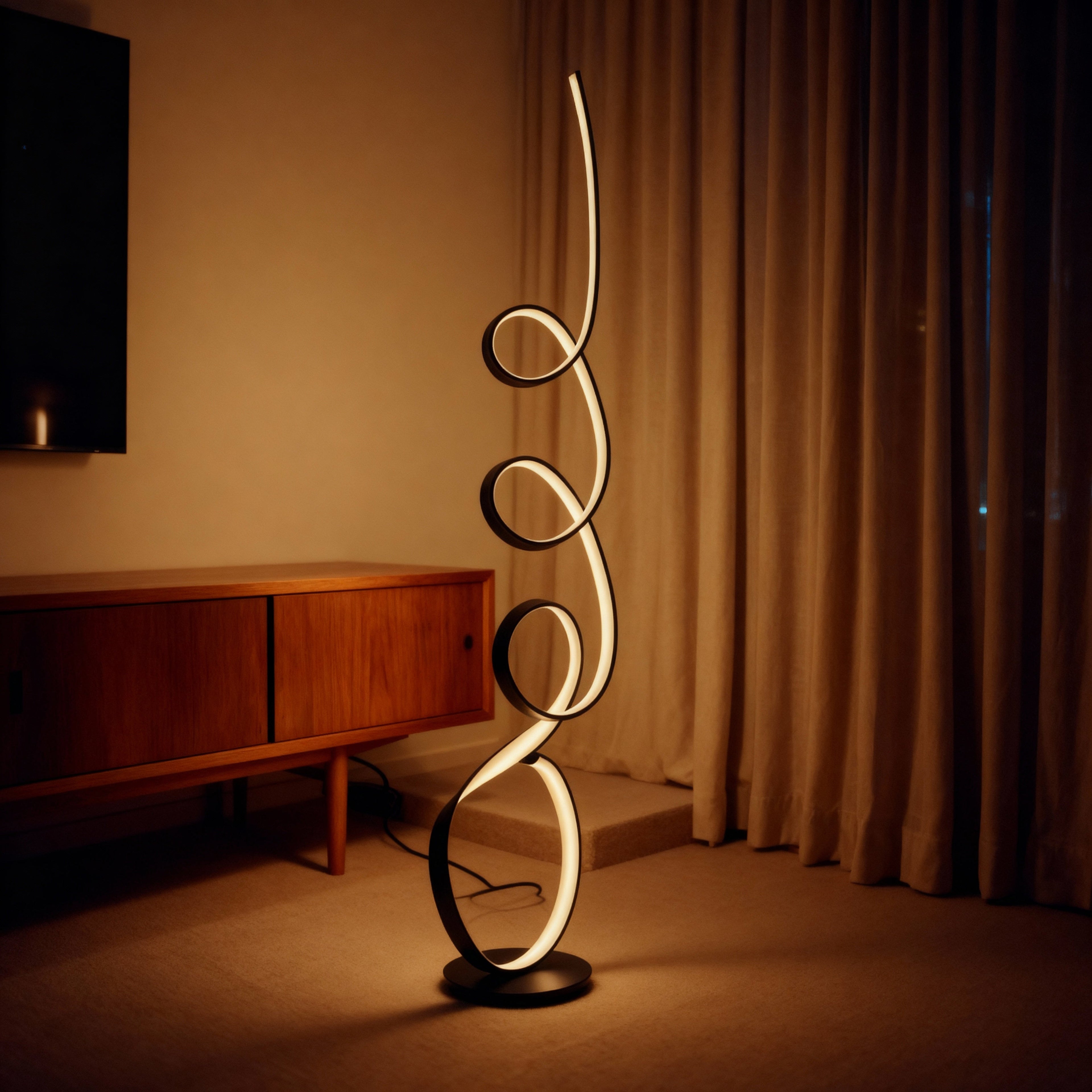 AeroFlow Modern Sculptural Matte Metal Living Room Light Fixture | Temsk