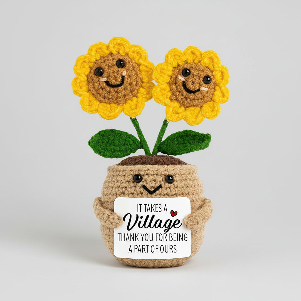 Handmade Crochet Flower Desk Decor Gift For Mother's Day | Temsk