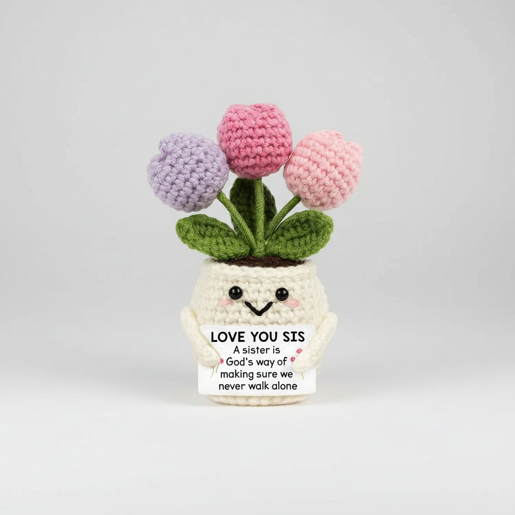Handmade Crochet Flower Desk Decor Gift For Mother's Day | Temsk