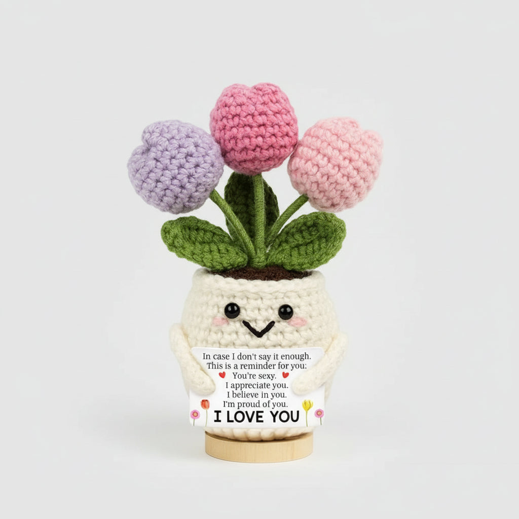 Handmade Crochet Flower Desk Decor Gift For Mother's Day | Temsk