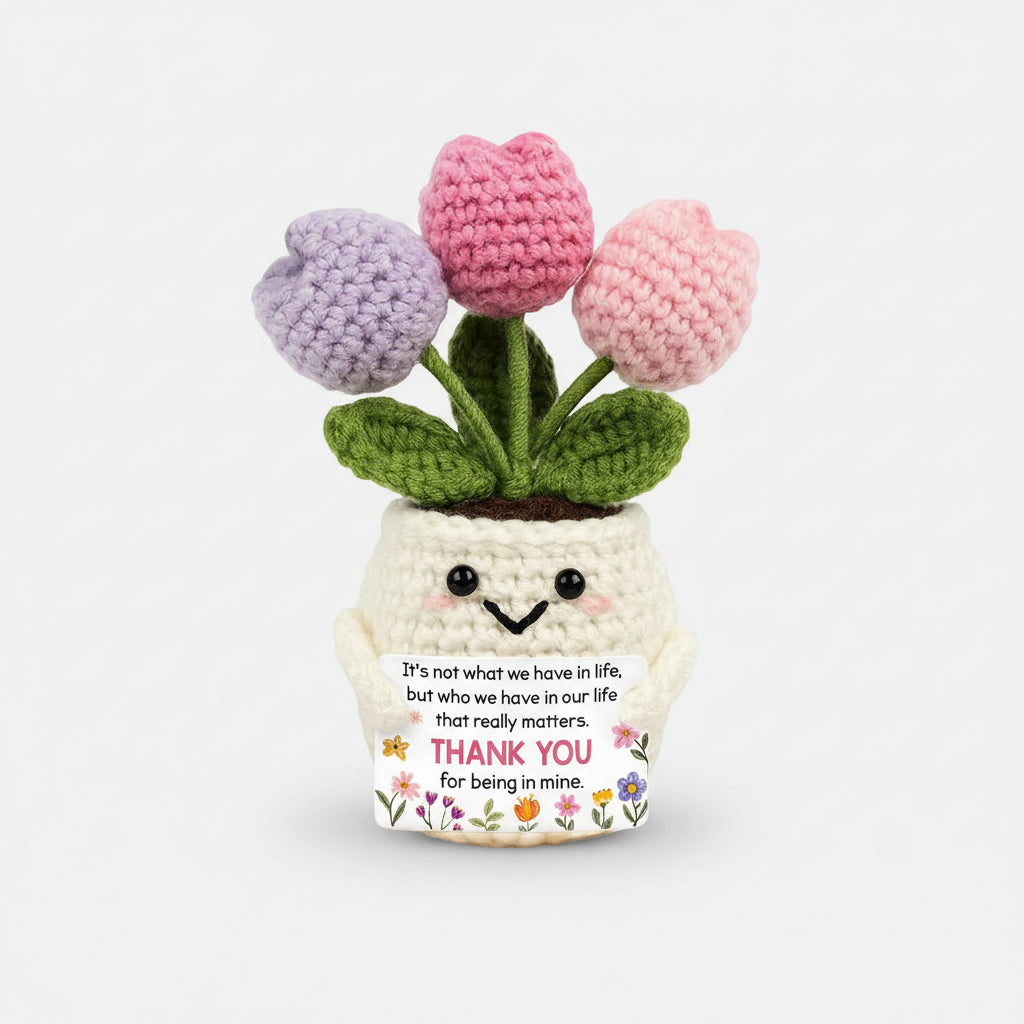 Handmade Crochet Flower Desk Decor Gift For Mother's Day | Temsk