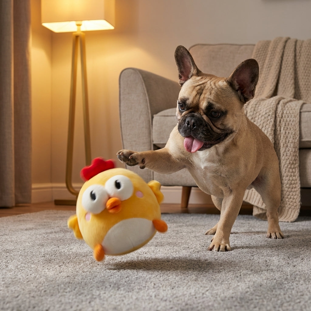 USB Rechargeable Motion-Activated Bouncing Chicken Toy For Dogs | Temsk