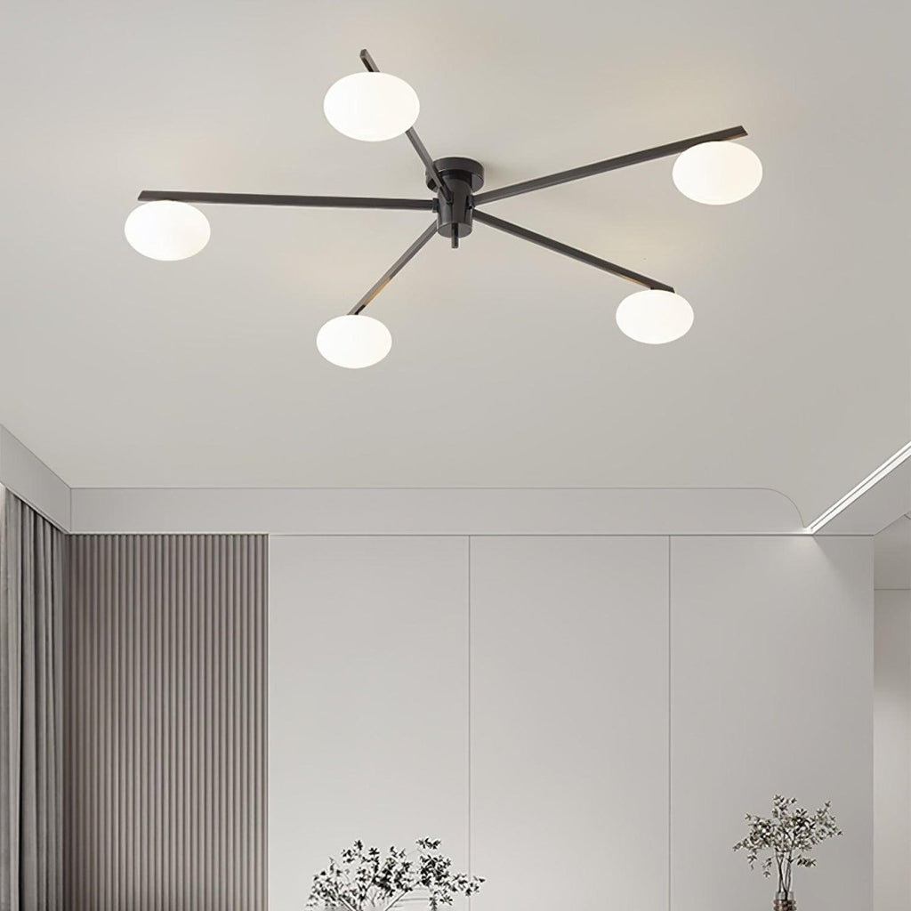 LED Multi-Arm Ceiling Light Fixture In Metal, 30 Inches Wide | Temsk