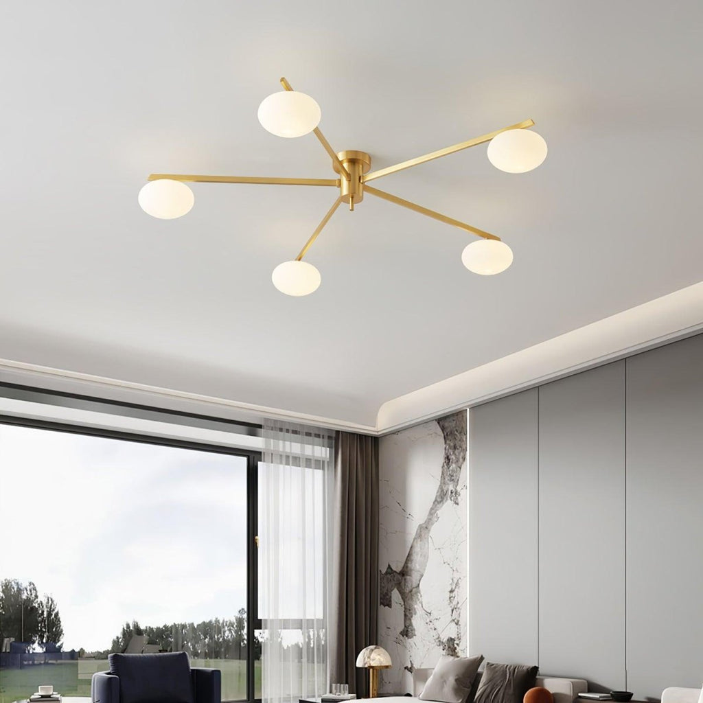 LED Multi-Arm Ceiling Light Fixture In Metal, 30 Inches Wide | Temsk