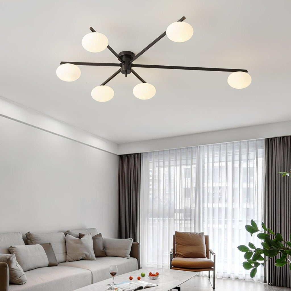 LED Multi-Arm Ceiling Light Fixture In Metal, 30 Inches Wide | Temsk