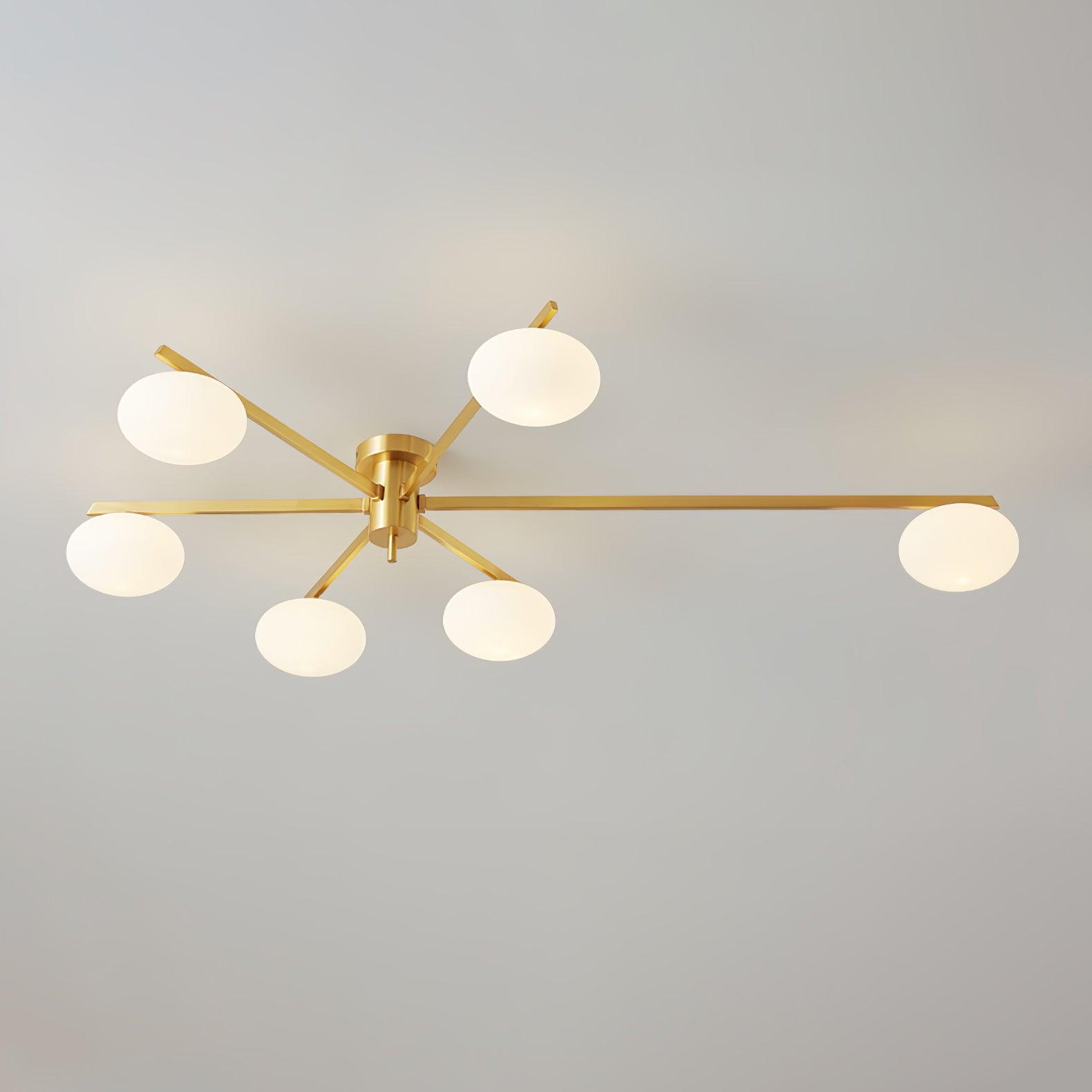 LED Multi-Arm Ceiling Light Fixture In Metal, 30 Inches Wide | Temsk