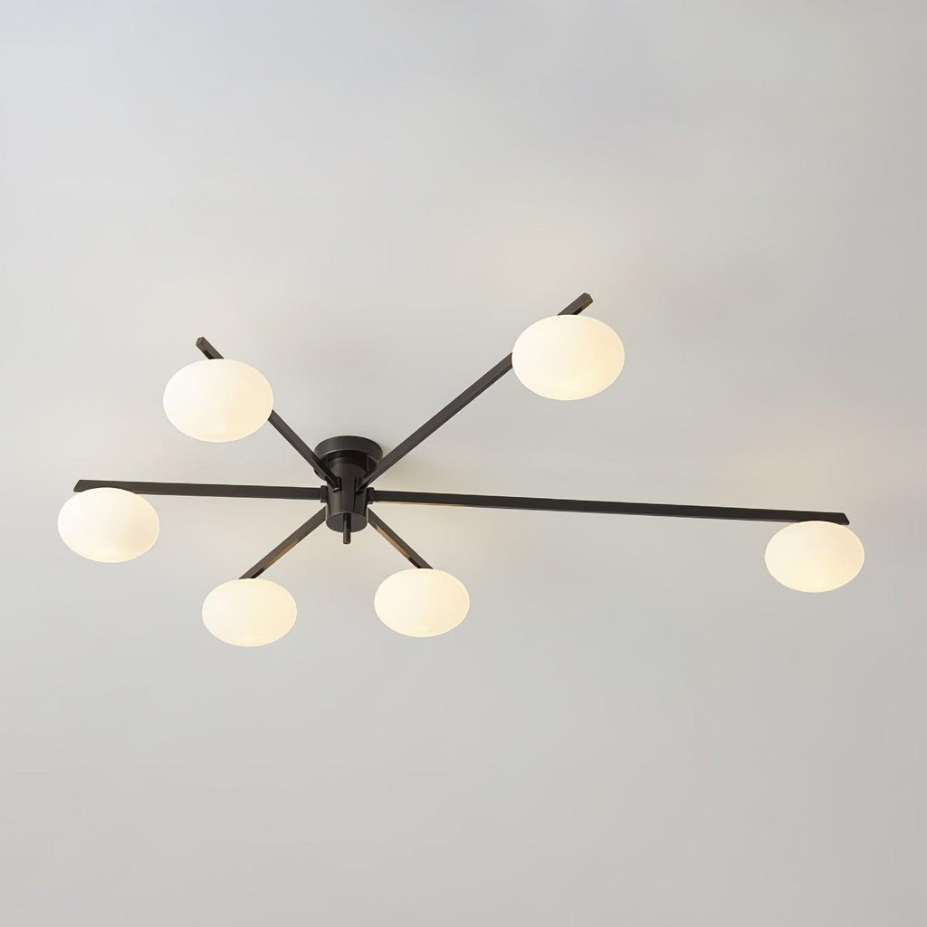LED Multi-Arm Ceiling Light Fixture In Metal, 30 Inches Wide | Temsk